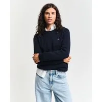Gant Rundhalspullover CLASSIC COTTON C-NECK mit Zopfstrickmuster
