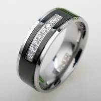 Order & Smile Schmuck Fingerring Ring schwarz mit Zirkonia: Titan Schmuck für Damen