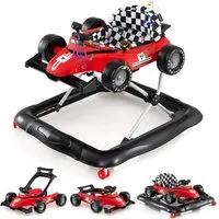 COSTWAY Lauflernhilfe, 4 in 1 Lauflernwagen mit Lenkrad & Spieluhr