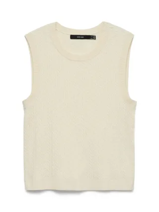 VERO MODA - VMGOLD CABLE SL O-NECK TOP Birch - Gr. - XS