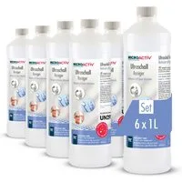 Höfer Chemie GmbH 6x 1 L Microactiv® Ultraschallreiniger für Ultraschallbad Grundreiniger (Gründliche Reinigung für Schmuck und Geräte)