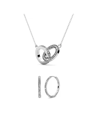 Parures Chic Circle Twin - Argenté et Cristal