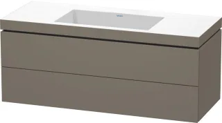 Duravit L-Cube c-bonded Set wandhängend Flanell Grau Seidenmatt 1200x480x500 mm - LC6929N9090 LC6929N9090