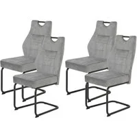 HELA Esszimmerstuhl Linda S Schwingstuhl (Set, 4 St), mit Taschenfederkern Sitz, mit 140KG belastbar, Freischwinger