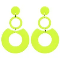 KARMA Paar Ohrhänger Damen Ohrringe bunt 6 cm vers. Farben (Statement-Ohrschmuck, 2-tlg., Sommer Accessoire), modern Damenohrringe Kreis groß