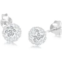 Elli Paar Ohrstecker Kugel Funkelnd 925 Silber, mit Kristallen von Swarovski®