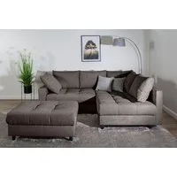 COLLECTION AB Ecksofa Toni L-Form, B: 215 cm, Set: Sofa & Hocker, 2 Zierkissen, Federkern