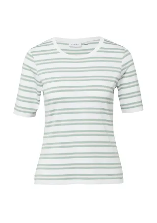 comma - T-Shirt weiß|petrol - Gr. - 42