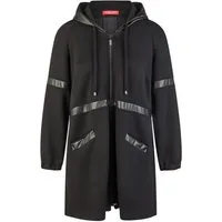 Mona Lisa REDLINE Langjacke Große Größen Edle Longjacke mit Besatz in Lederoptik
