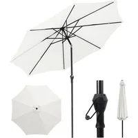 Sekey Sonnenschirm ø 200/270/300 cm Gartenschirm Rund, Marktschirm Knickbar, mit Kurbel, LxB: 300x300 cm, sonnenschirm 300cm, Neigungswinkel, für Balkon Garten, UV 50+
