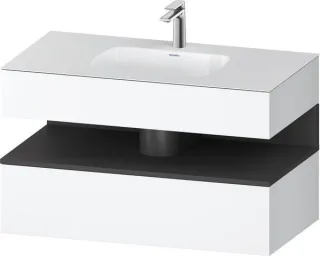 Duravit Qatego Einbauwaschtisch mit Konsolenwaschtischunterbau Weiß Matt 1000x550x600 mm - QA4786049 QA4786049180000