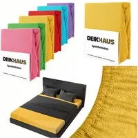 DH DEIN . HAUS Spannbettlaken Frottee SOFT, Baumwolle, Gummizug: rundum, (1 Stück), weich saugfähig atmungsaktiv Rundumgummi formstabil bis 20 cm