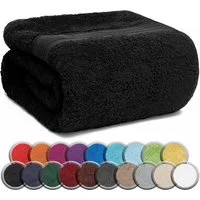 NatureMark Saunatuch Frottier Saunatücher 80x200cm, 100% Baumwolle (1-St), Premium Qualität SAUNATUCH Sauna-Handtuch, 80x200cm, Schwarz