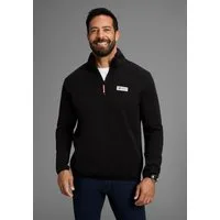 Man's World Fleecepullover mit hoch geschlossenem Ausschnitt, melierte Optik, sportlicher Stil