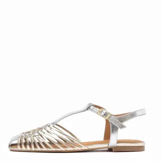unisa - Riemensandalen aus Leder gold/silver - Gr. - 36