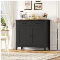 HOMECHO Sideboard, Küchenschrank mit Arbeitsplatte, 2 Schubladen, 82x40x91cm