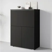 Home affaire PC-Schrank Vera, Sekretär, Home-Office-Schreibtisch mit LED-Beleuchtung (1 St), Multifunktional mit Stauraum, klappbare Tischfläche, LED, B 90 cm