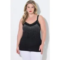 MIAMODA Longtop Top ärmelloser Slim Fit Ziernieten Spitze