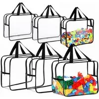 SURFOU Aufbewahrungstasche 6er PVC Aufbewahrungstaschen für Spielzeug Durchsichtig (Toilettentaschen, Spielzeug Aufbewahrungstaschen Toy Storage Bags), für Spielzeug Puzzles Blöcke