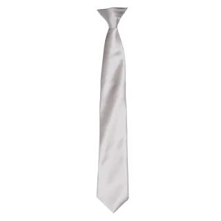 Premier Colours Herren Satin Clip Krawatte (Silber Grau)