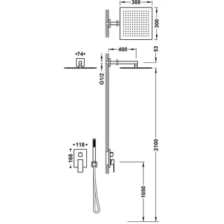 Tres Bausatz 2 Wege Unterputz Einhebelmischer Rapid box für die Dusche , 00638004 00638004