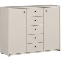 FORTE Kommode Tempra, Kommode, 2 Türen, 5 Schubkästen, viel Stauraum, B/H/T 108,8/85,5/34,8 cm