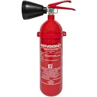 Sensorit Aerosol-Feuerlöscher CO2 Feuerlöscher, 2kg Kohlendioxid, Löscher für EDV inkl. Wandhalter, (1-St)