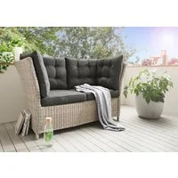 Destiny Gartenlounge-Bank PALMA, Aluminium, Polyrattan, 2´er Bank, inkl. Auflagen