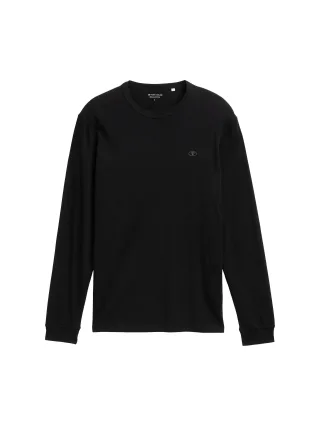 Tom Tailor - Basic Langarmshirt aus Baumwolle black - Gr. - XXXL
