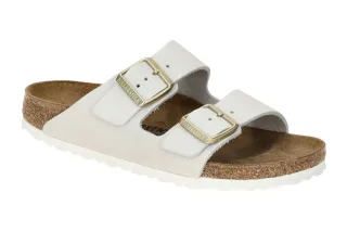 Birkenstock 1029475 BS Arizona Damen Pantoletten Antique White Echtleder mit ...