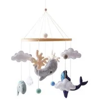 CLTYQ Mobile Baby Holz Hängende Bettglocke, Windspiel Rassel Babybett Mobile, Kinderzimmer Hängende Bettglocke, Neugeborenen Geschenk