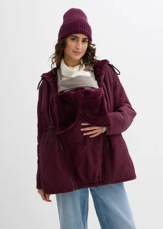 bonprix 6-in-1 kuschelige Umstands- und Tragejacke zum Wenden, rot, Gr.44, Wendejacke für die Schwangerschaft und danach mit Trageeinsatz
