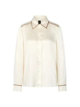 Marc Cain Collections - Luxuriöse Seidenbluse off-white - Gr. - 46