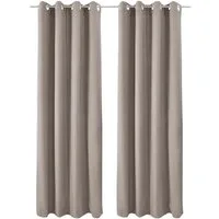 Beautissu Vorhang 2er Set Thermovorhang Gardine Sand Amelie TO, 140x245cm, Ösenvorhang isolierend Kälte- & Hitzeschutz Vorhang Wohnzimmer