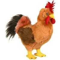 Uni-Toys Kuscheltier Hahn braun - 34 cm (Höhe) - Plüsch-Huhn, Gockel, Vogel - Plüschtier, zu 100 % recyceltes Füllmaterial