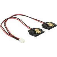 2Pin Buchse > 2x SATA 15Pin Buchse, Y-Kabel schwarz/rot, 20cm