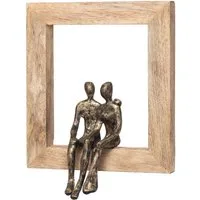 Moritz Skulptur Gemeinsam Was Kommt 22 x 3 x 25 cm, Holz, Tischdeko, Fensterdeko, Wanddeko, Holzdeko, Weihnachtsdeko