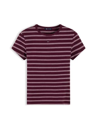 Tommy Hilfiger - T-Shirt mit Rippstruktur lila/rot - Gr. - S