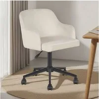 IDIMEX Schreibtischstuhl OLIVER, Schreibtischstuhl gepolstert mit Samtbezug Homeoffice Beige
