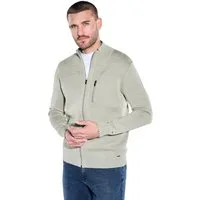 emilio adani Cardigan Herren Strickjacke mit Reißverschlussdetails, Grau