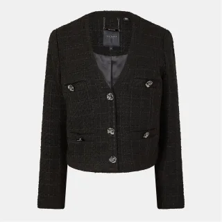 Damen Ted Baker Solid Gemusterte Hybridjacke in Schwarz