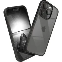 EAZY CASE Handyhülle Bumper Case für Apple iPhone 14 Pro 6,1 Zoll, Hülle Durchsichtig kratzfest Back Cover mit Displayschutz Schwarz