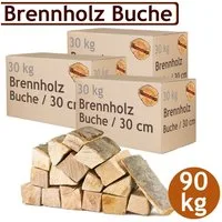 Flameup Kaminholz Brennholz Kaminholz Holz 5-500 kg Ofen Kamin Kaminofen Buche 30 cm, 90 kg