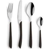 Kuppels Besteck-Set PRISMA (24-tlg), 6 Personen, Edelstahl Rostfrei 18/0, Griff Kunststoff, schwarz glänzend