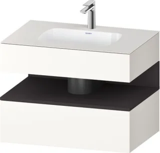 Duravit Qatego Einbauwaschtisch mit Konsolenwaschtischunterbau Graphit & Weiß Supermatt 800x550x600  QA4785080840010