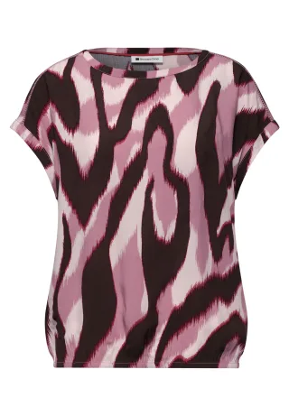 Street One - Dropped Shoulder Bluse mit Tapedetails clouded blush - Gr. - 38