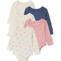 vertbaudet Body Baby Wickelbodys mit langen Ärmeln, Bio-Baumwolle 5er-Pack