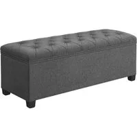 SONGMICS Sitzbank Sitzhocker mit Stauraum, mit Beinen, für Wohnzimmer Schlafzimmer Flur, 40x110x40cm, Aufbewahrungsbox, bis 300kg belastbar, faltbar gepolstert