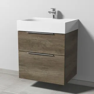 Sanipa 3way Waschtischunterbau zu Kaldewei Silenio Waschtisch mit 2 Auszügen, Eiche-Nebraska UM45537