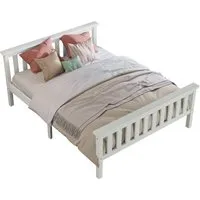 BlingBin Einzelbett Holzbett Kinderbett Jugendbett (1-tlg., mit Lattenrost Holzbett und Kopfteil, 140×200CM), Abmessung: 148 x 208 x 82 cm